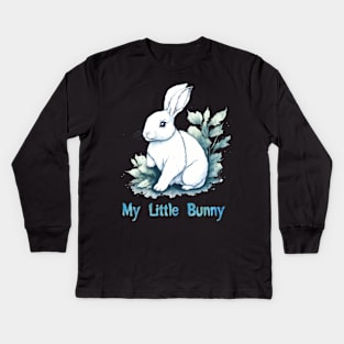 Cute white bunny Kids Long Sleeve T-Shirt